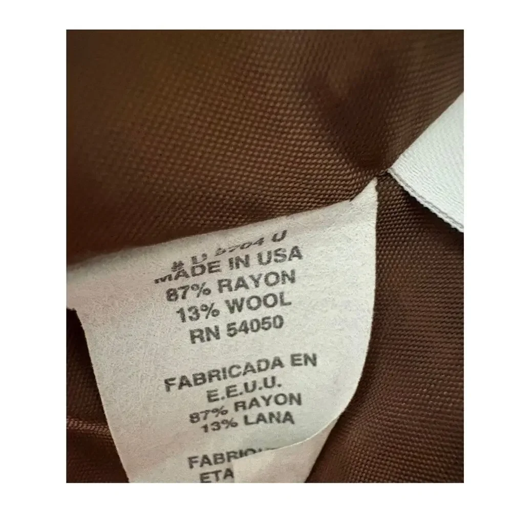 Christian Dior Vintage Cropped Houndstooth Blazer Made USA Rayon Wool Sz 2